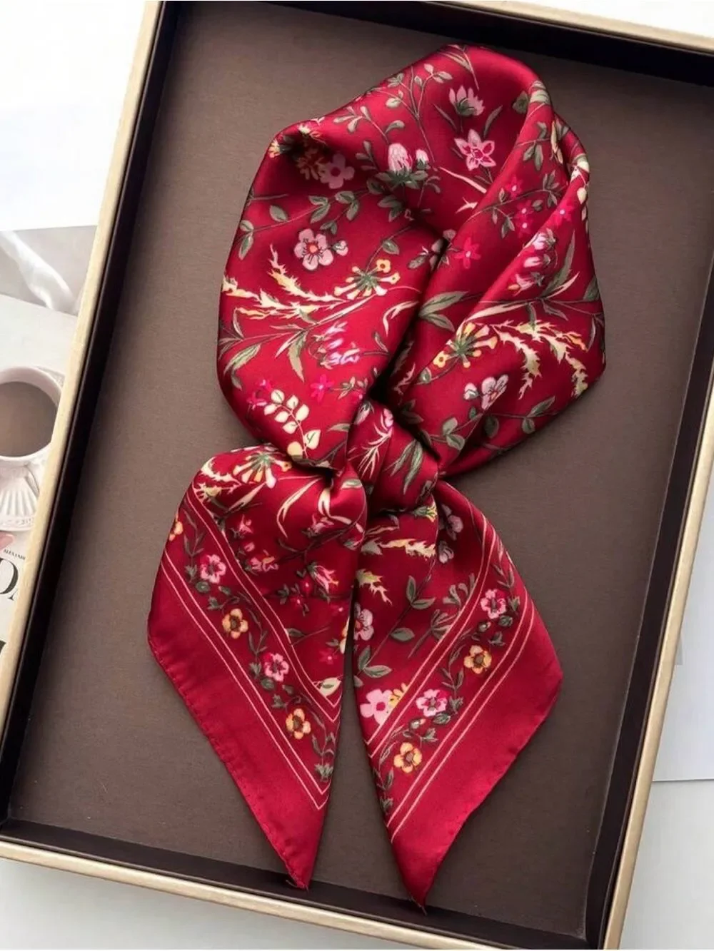 Boho Floral Red Scarf M796